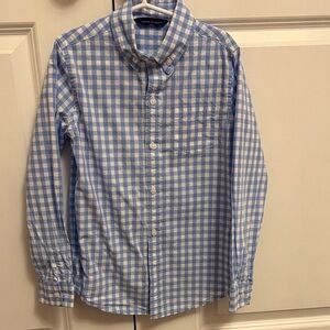Janie and Jack Blue and White Checkered Shirt